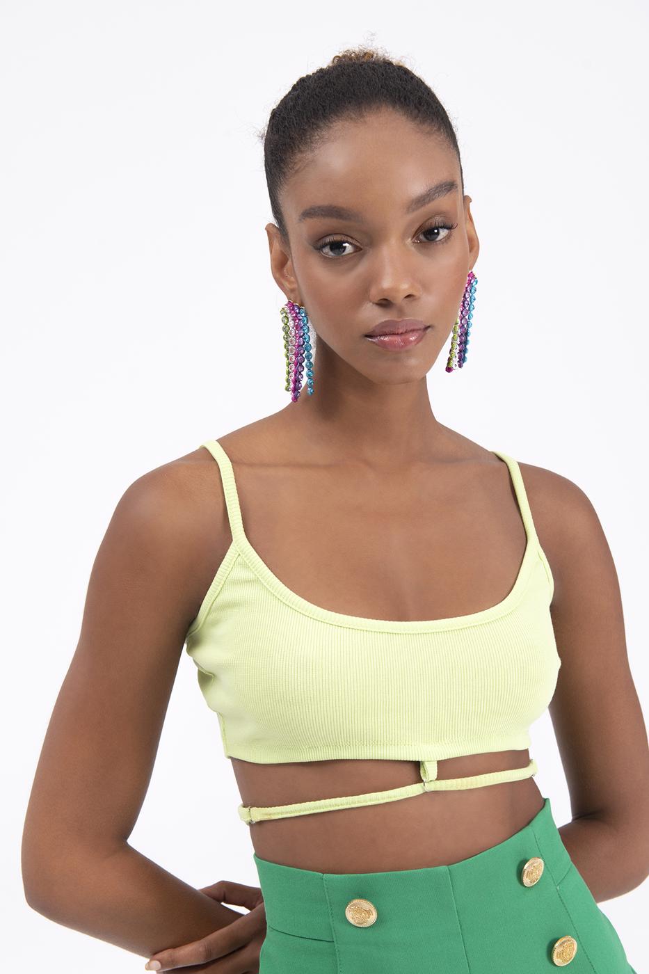 Bayan Yeşil Askılı Büstiyer