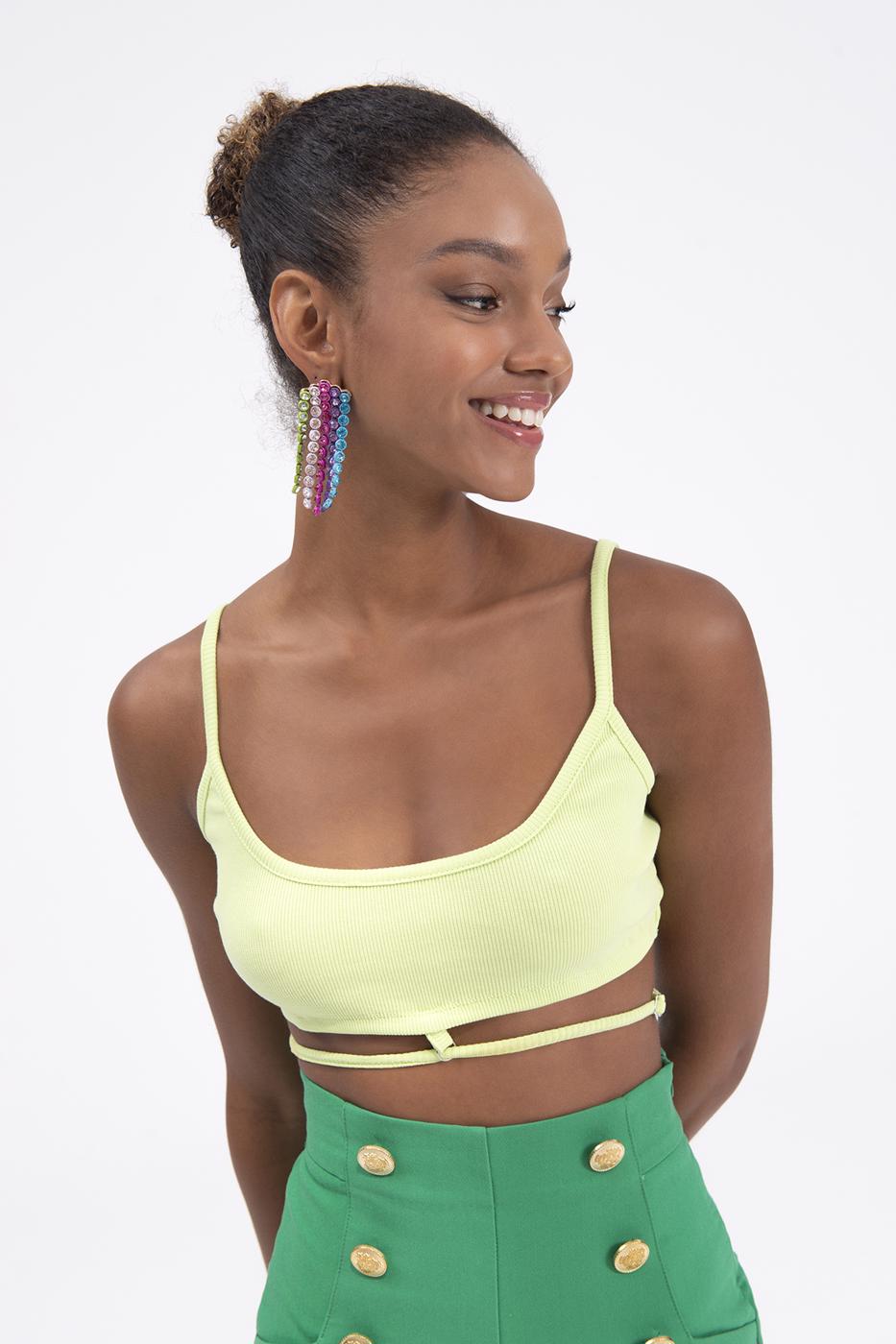 Bayan Yeşil Askılı Büstiyer