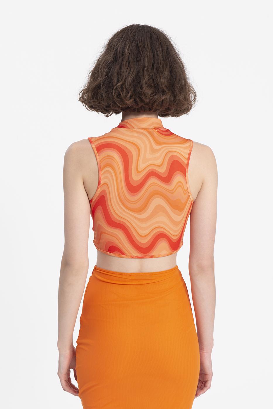 Bayan Kırmızı Kolsuz Crop Body