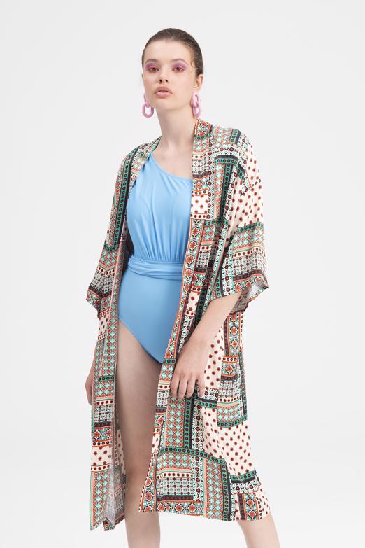 Bayan Multı Desenli Kimono - BSL