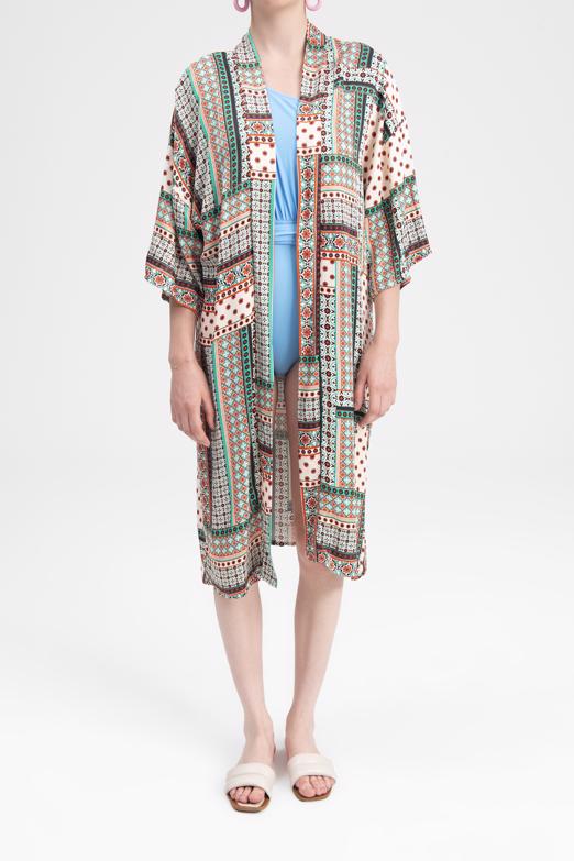 Bayan Multı Desenli Kimono - BSL