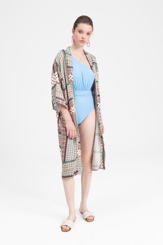 Bayan Multı Desenli Kimono - BSL
