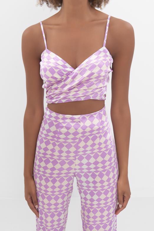 Bayan Lila Askılı Saten Büstiyer - BSL