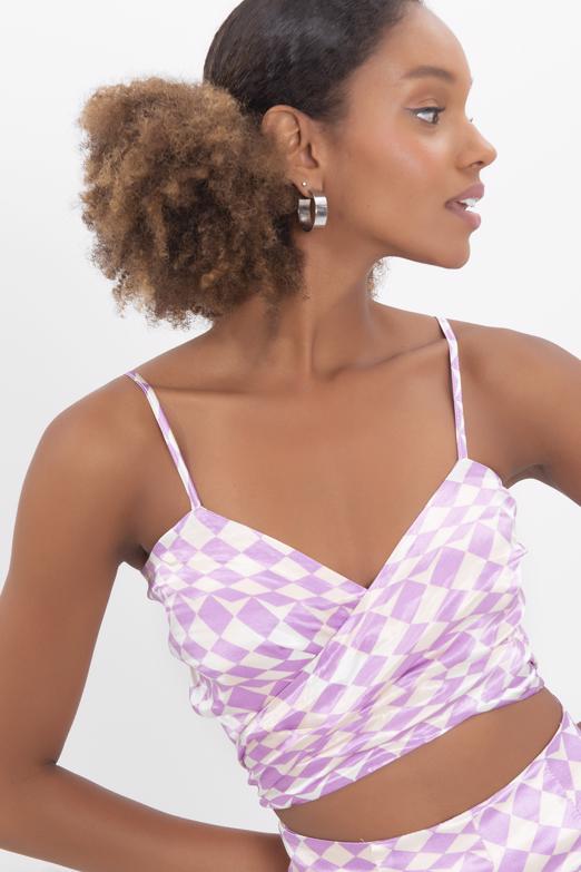 Bayan Lila Askılı Saten Büstiyer - BSL