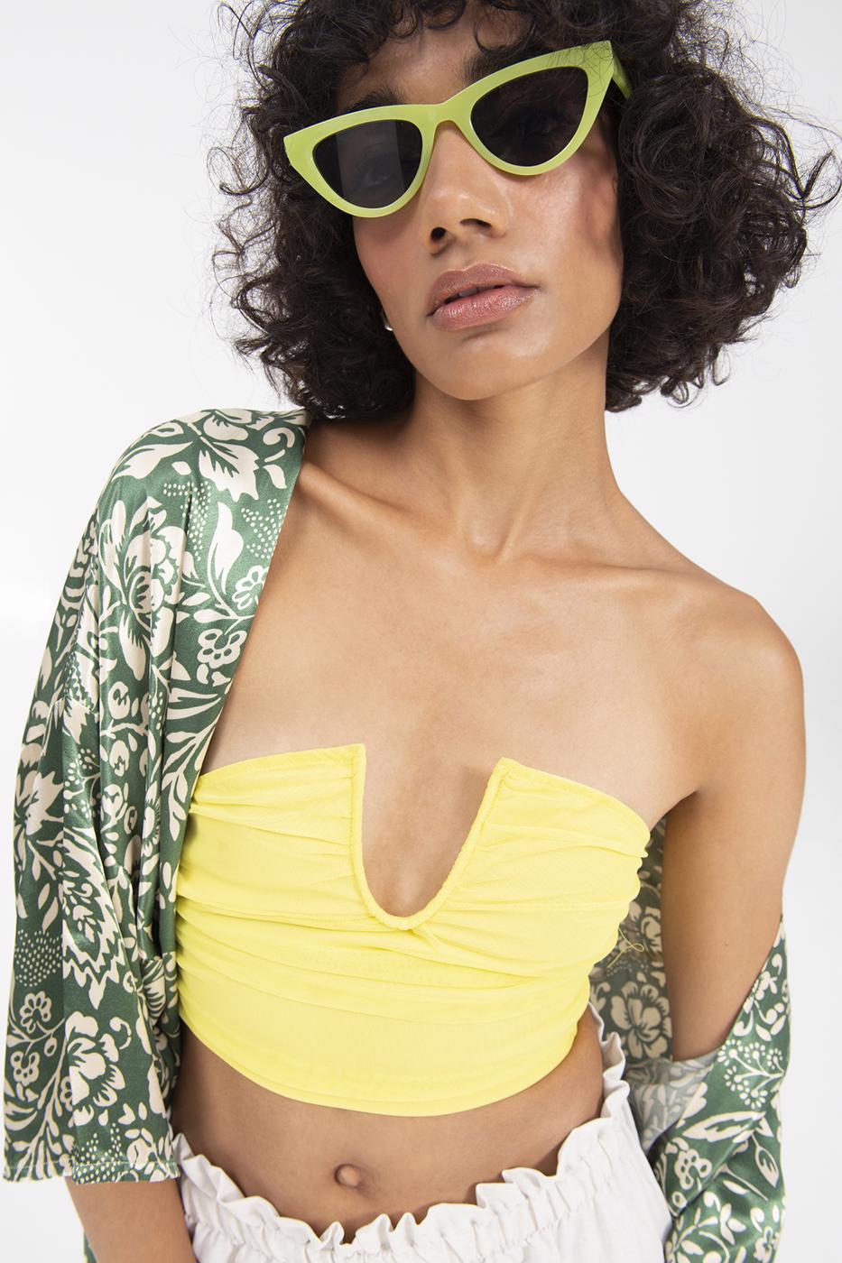 Bayan Sarı Straplez Büstiyer