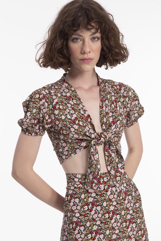 Bayan Multı Bağlamalı Crop Bluz - BSL