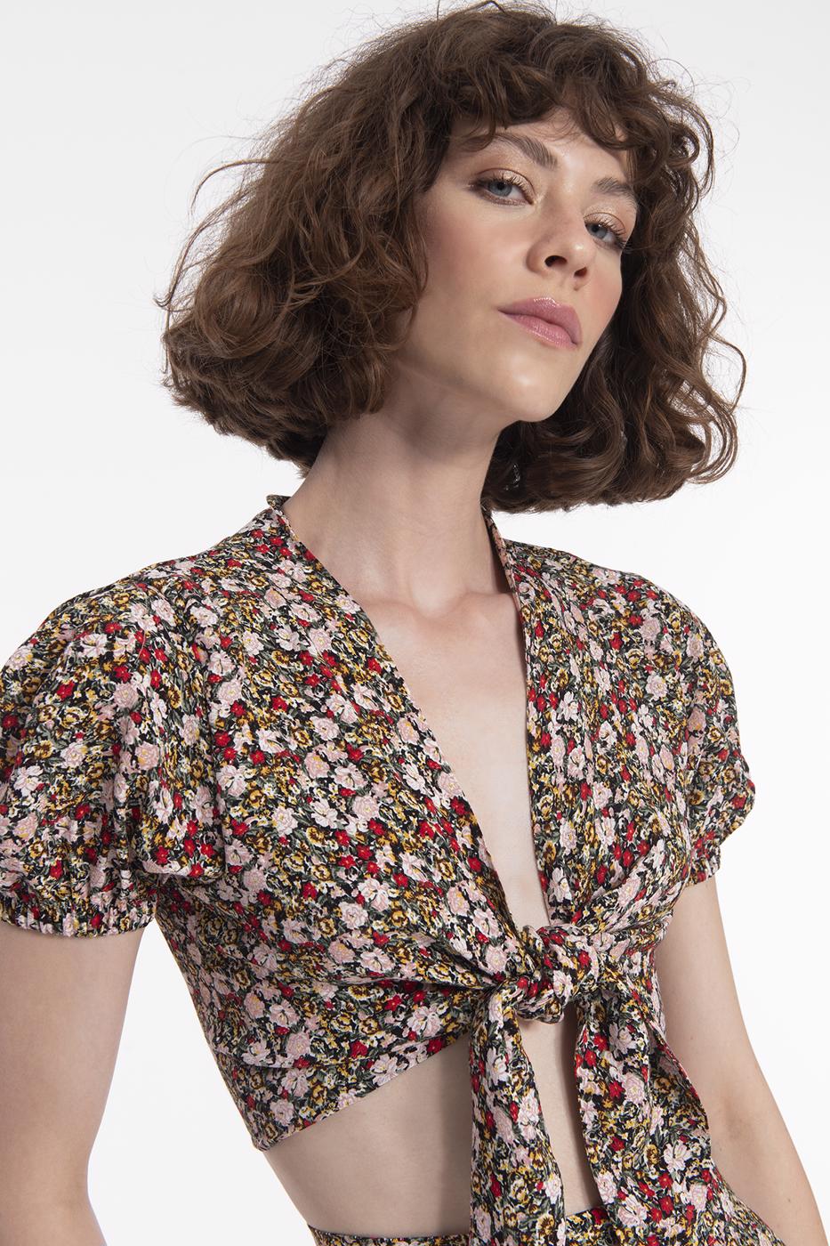 Bayan Multı Bağlamalı Crop Bluz