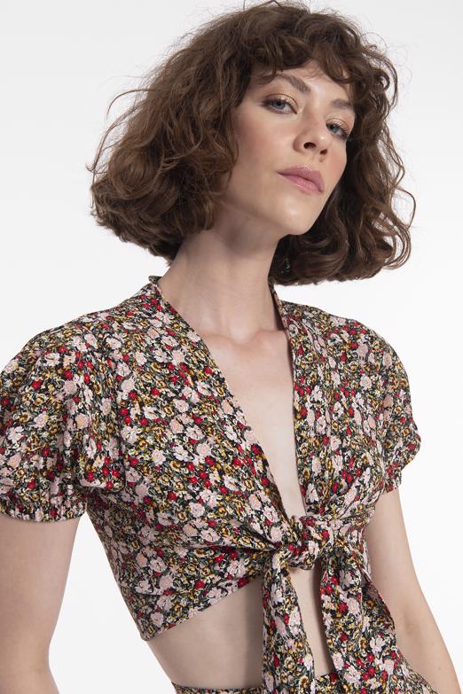 Bayan Multı Bağlamalı Crop Bluz - BSL