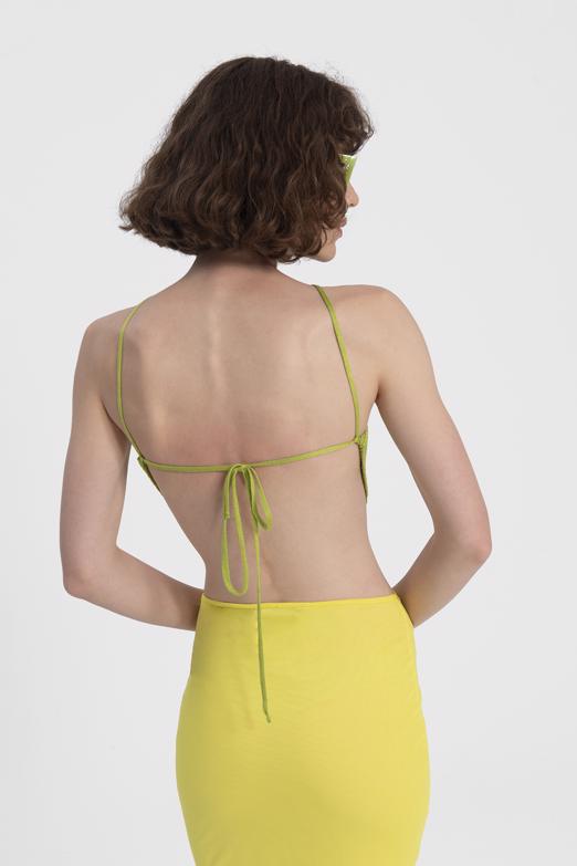 Bayan Yeşil Mendil Etek Triko Büstiyer - BSL