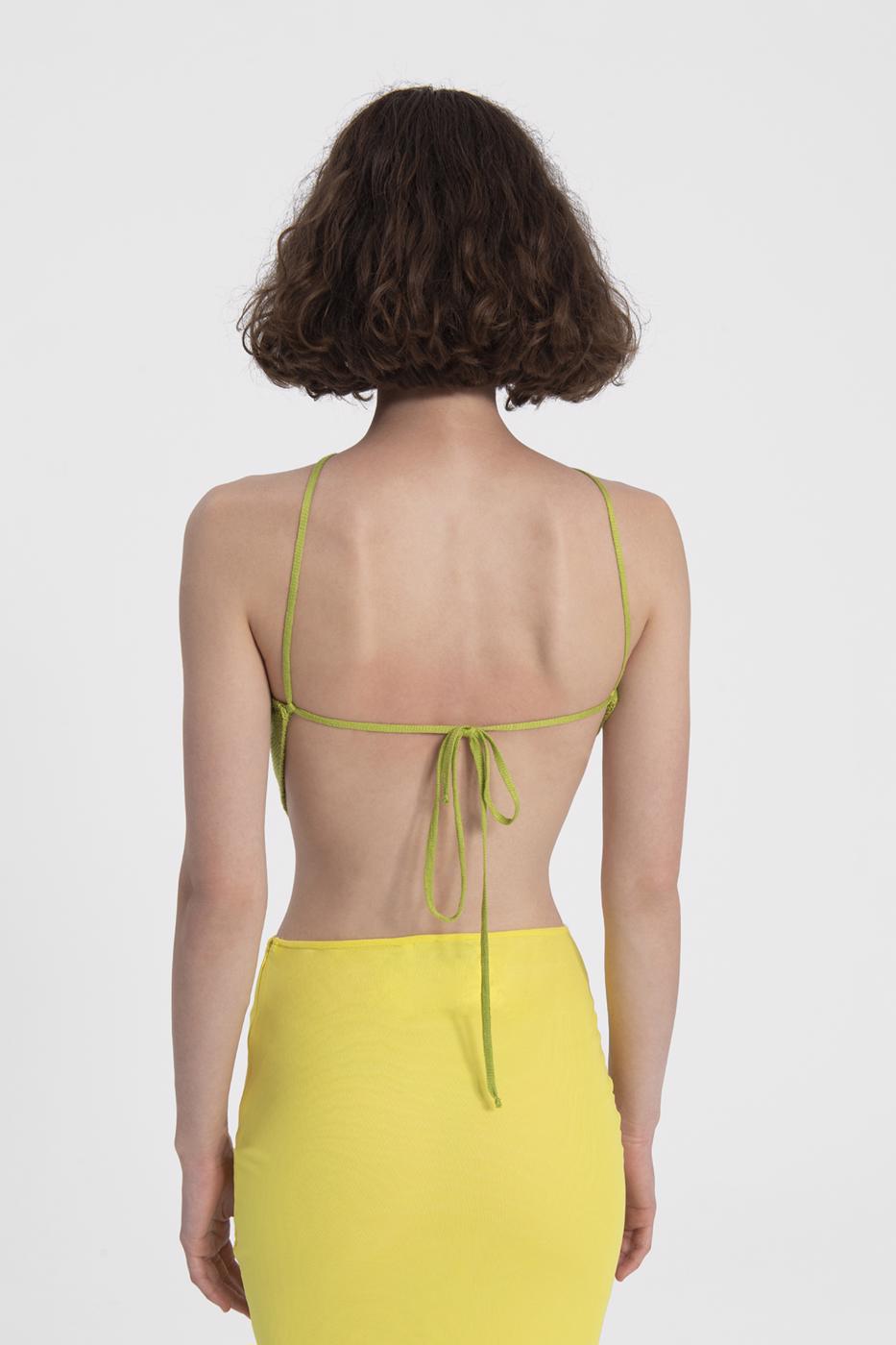 Bayan Yeşil Mendil Etek Triko Büstiyer