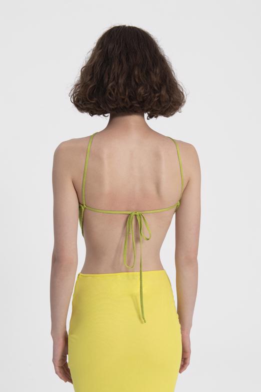 Bayan Yeşil Mendil Etek Triko Büstiyer - BSL