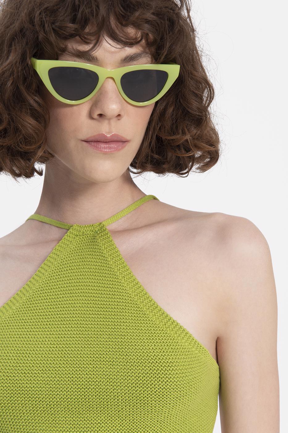 Bayan Yeşil Mendil Etek Triko Büstiyer