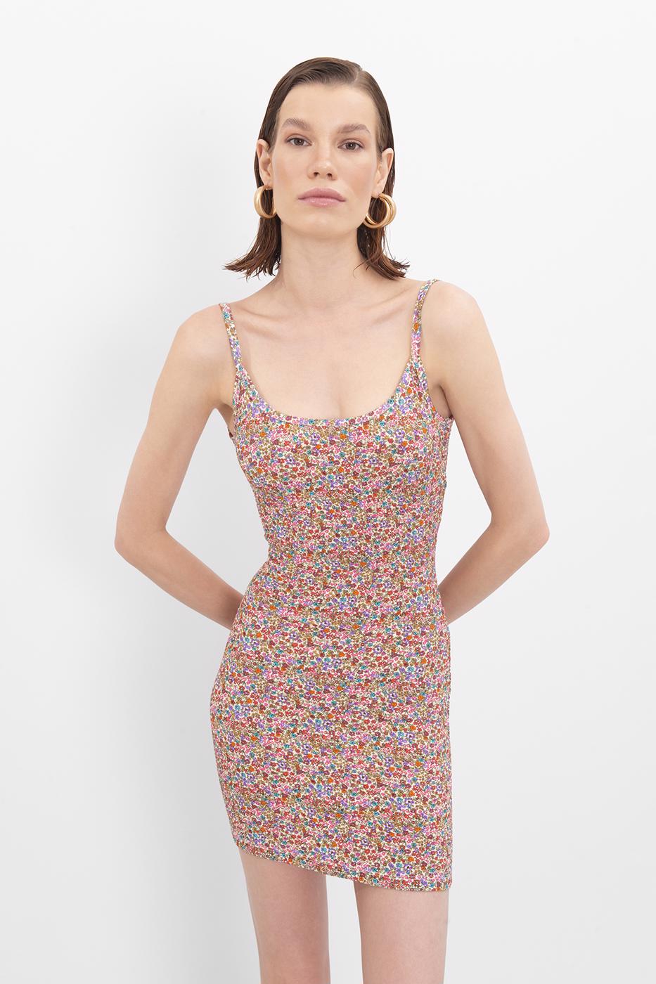 Bayan Multı Askılı Mini Dar Elbise