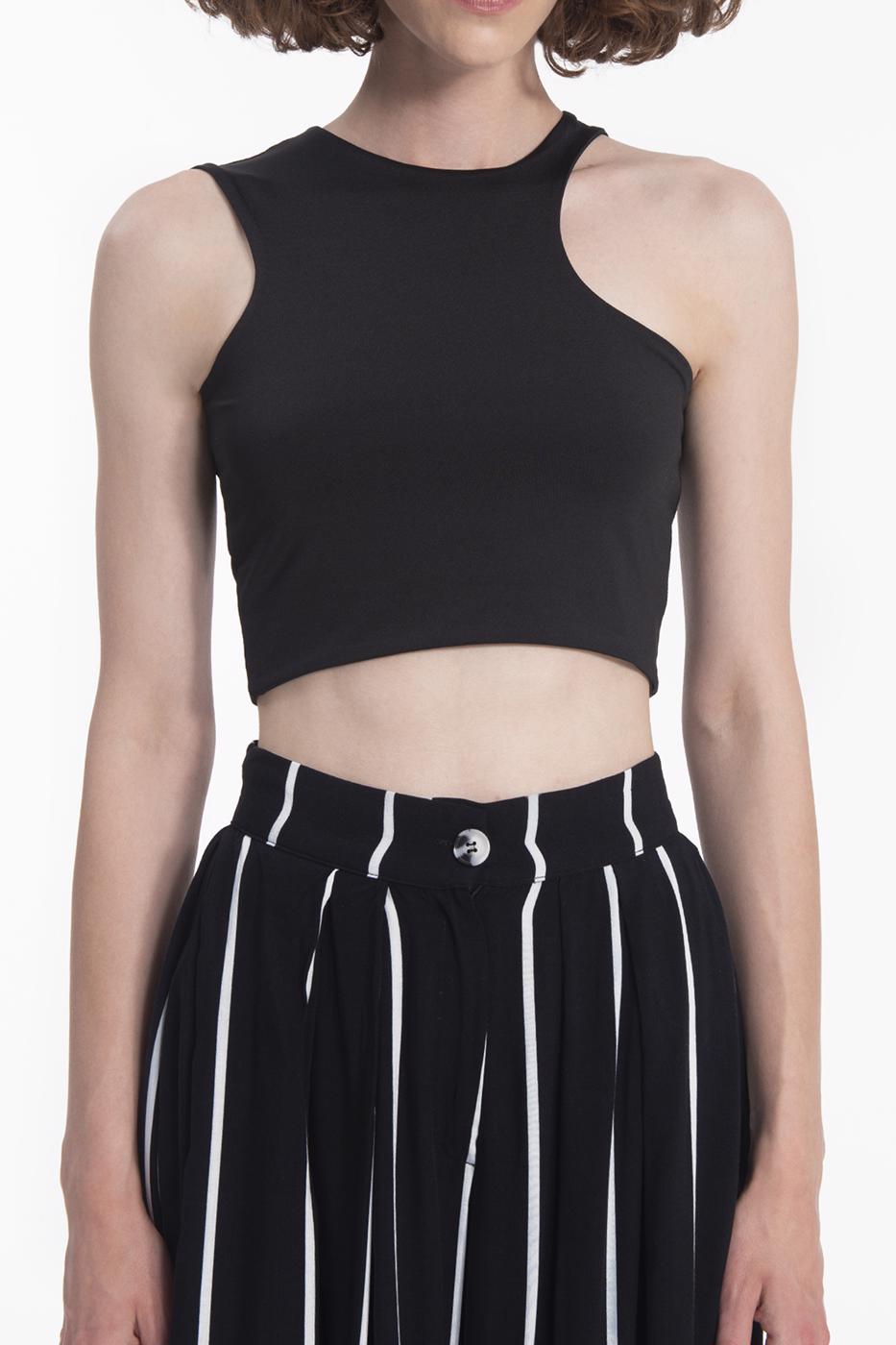 Bayan Siyah Crop Body