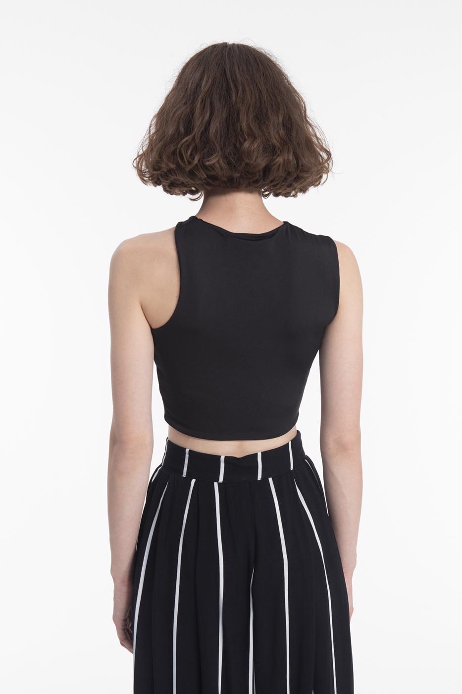 Bayan Siyah Crop Body