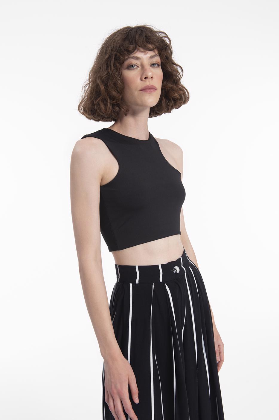 Bayan Siyah Crop Body