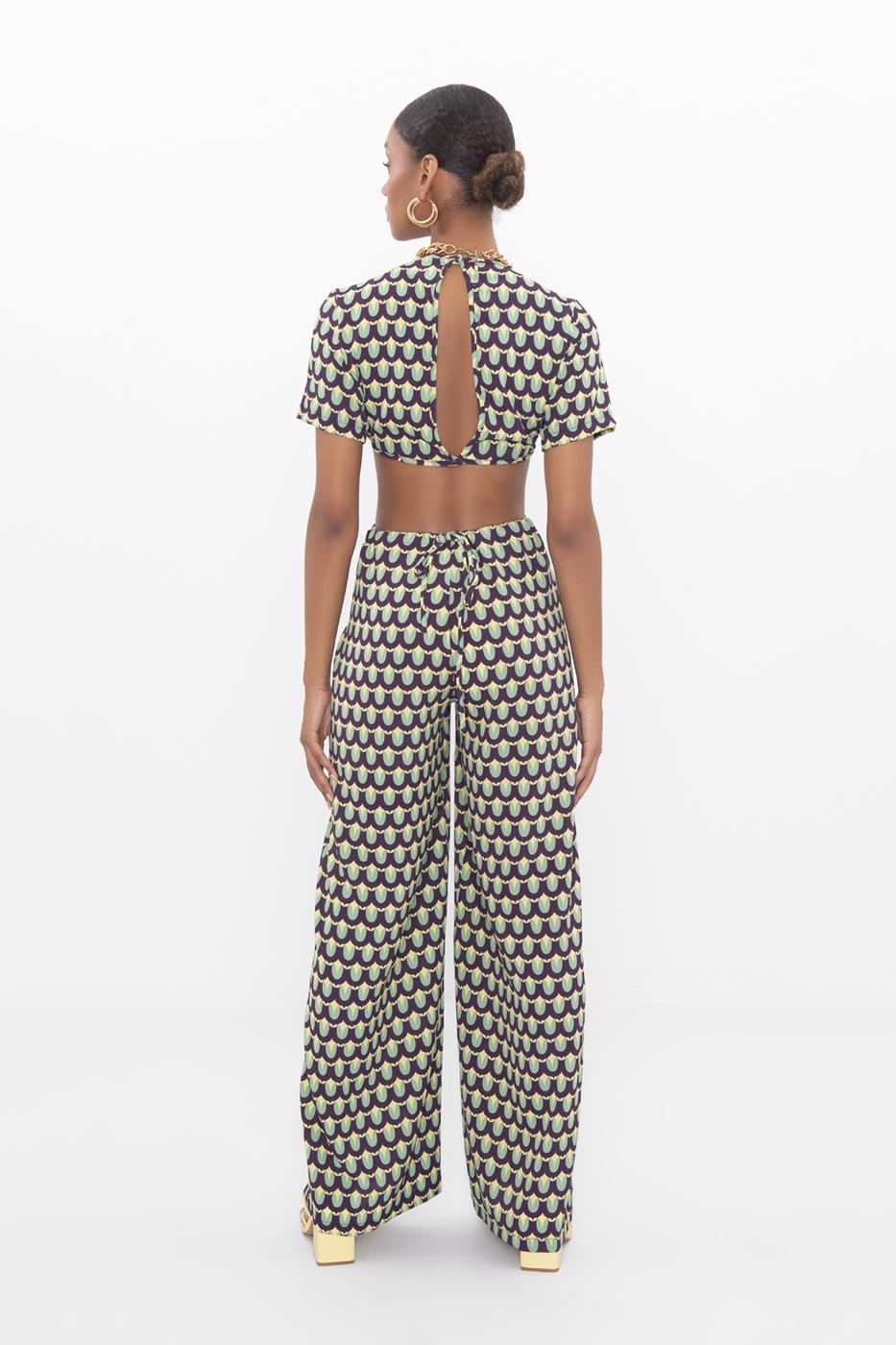 Bayan Yeşil Pencereli Kısa Kollu Tulum