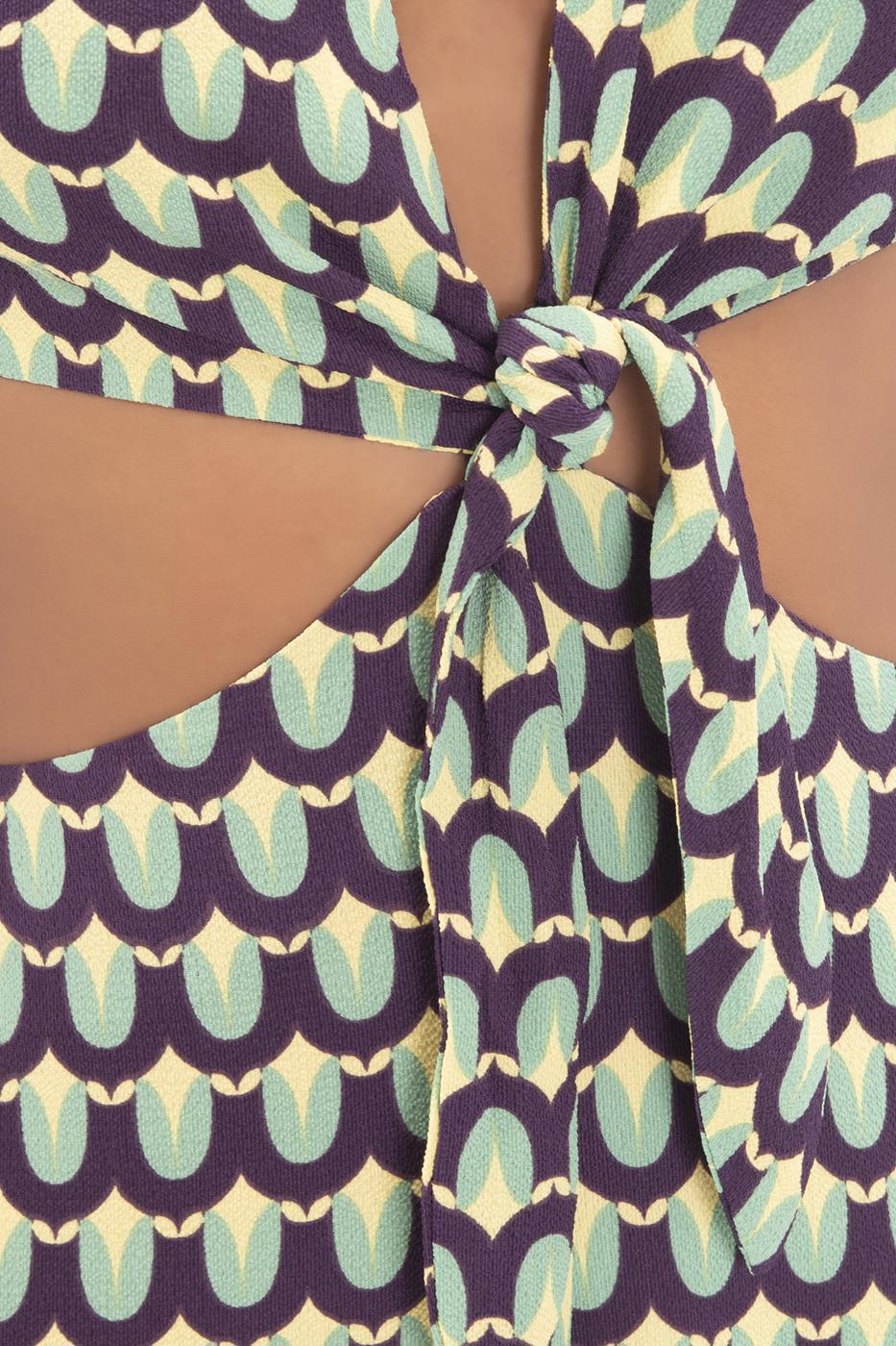 Bayan Yeşil Pencereli Kısa Kollu Tulum