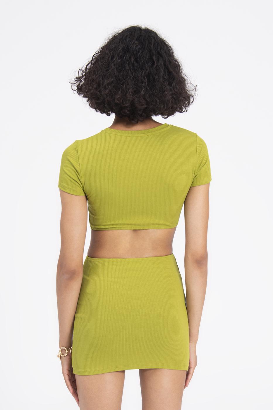 Bayan Haki Bel Pencereli Mini Kalem Elbise