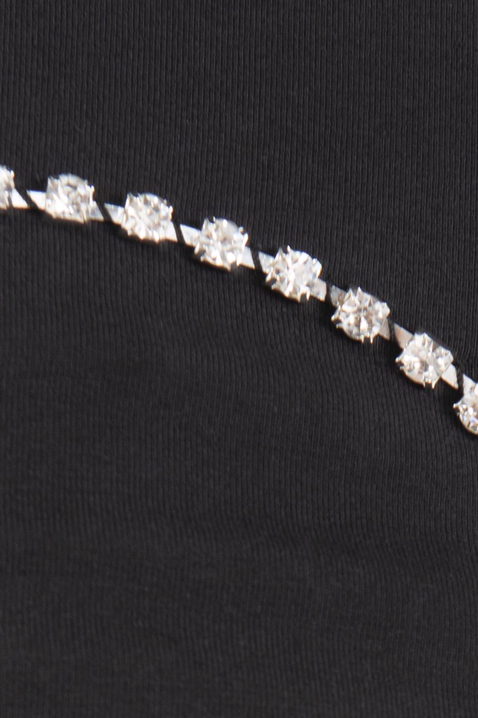 Bayan Siyah Taşlı Crop Body