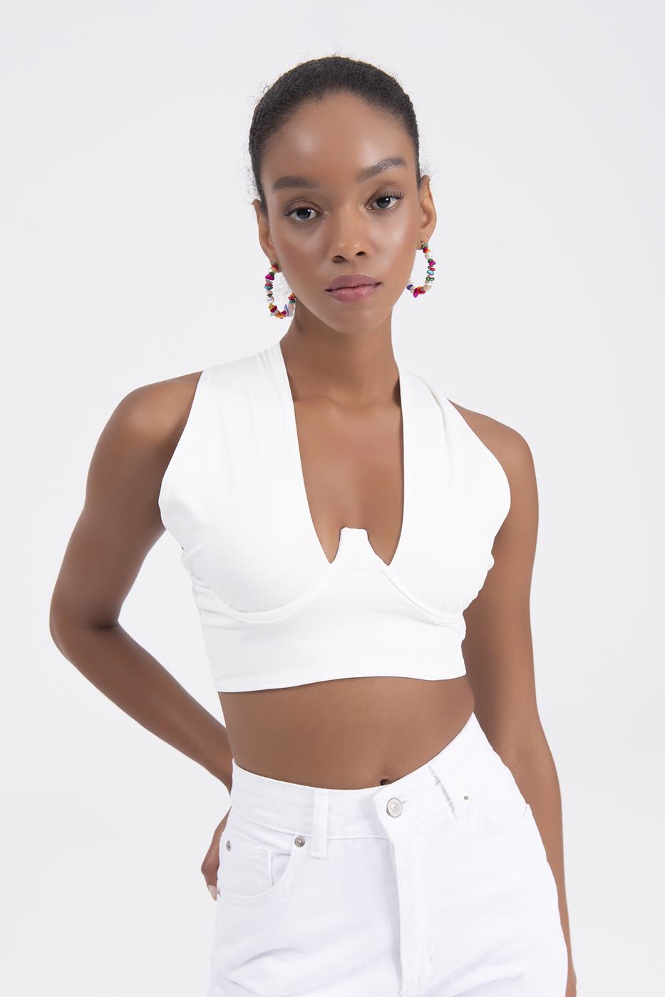 Bayan Ekru Balenli Büstiyer