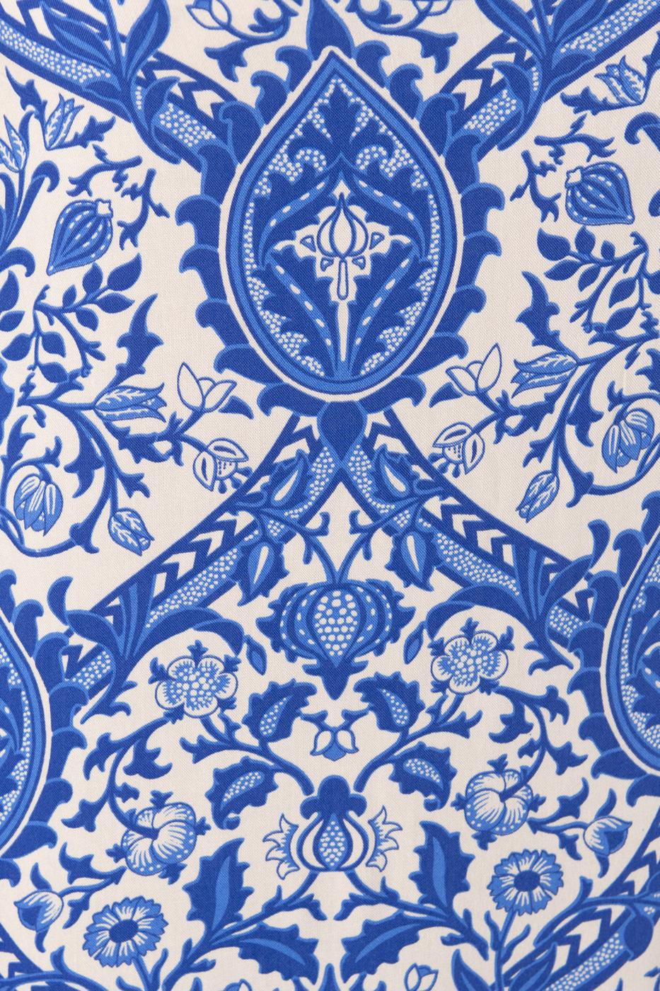 Bayan Mavi Askılı Yırtmaçlı Midi Boy Elbise