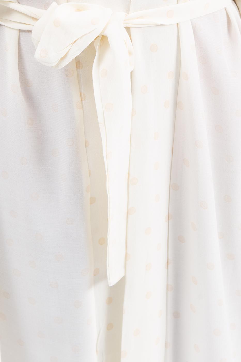 Bayan Ekru Desenli Kimono