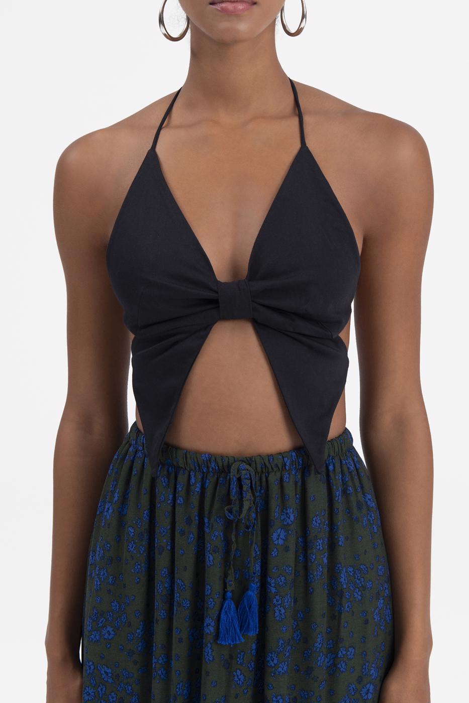 Bayan Siyah Fiyonk Görünümlü Büstiyer