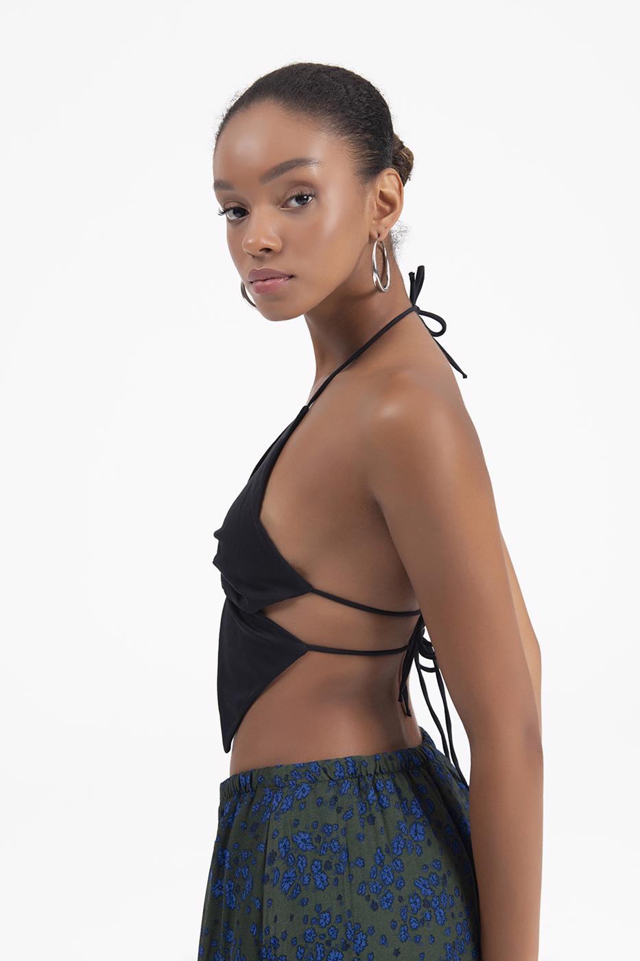 Bayan Siyah Fiyonk Görünümlü Büstiyer