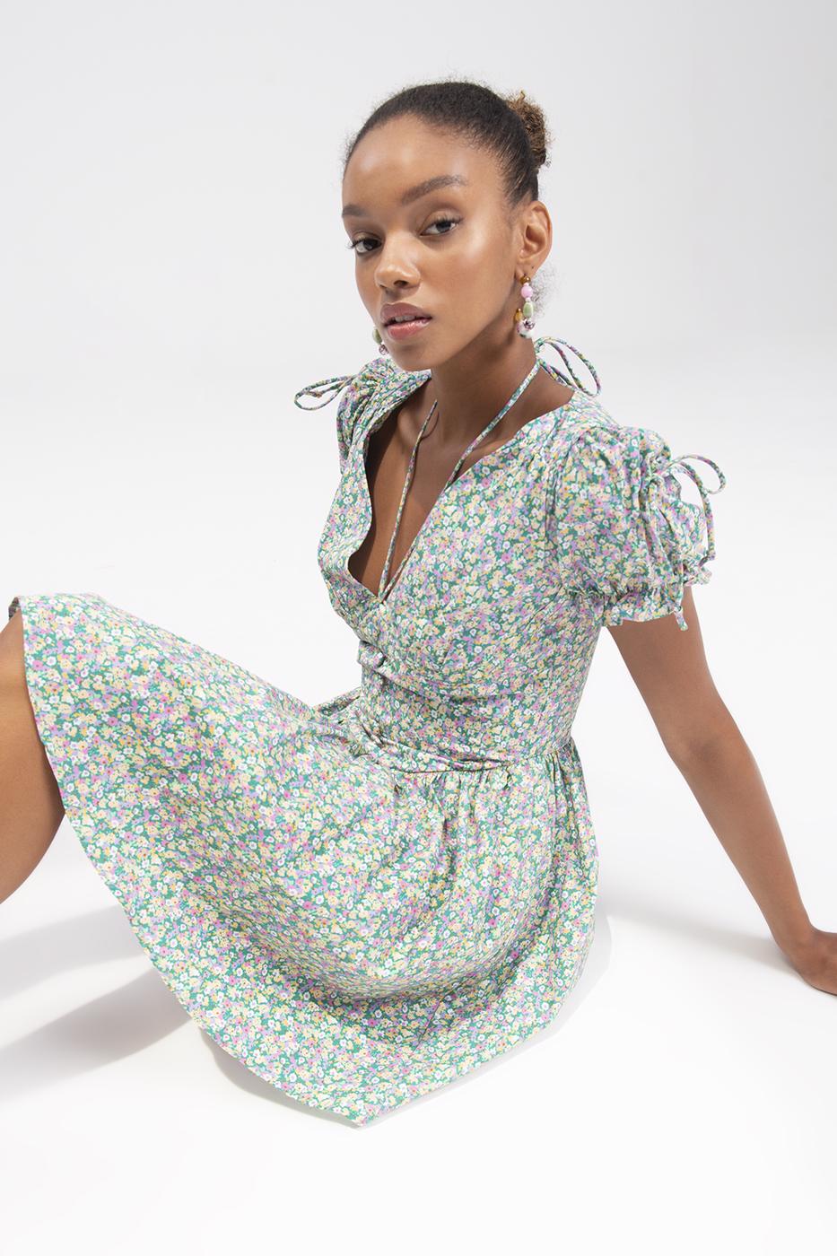 Bayan Multı Derin Göğüs Dekolteli Mini Elbise