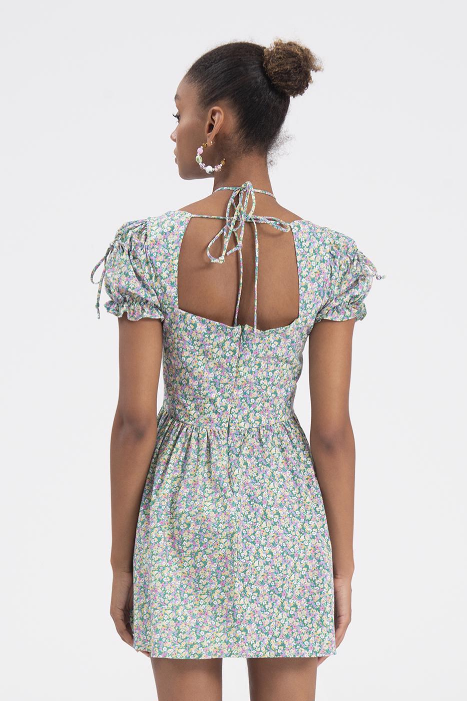 Bayan Multı Derin Göğüs Dekolteli Mini Elbise