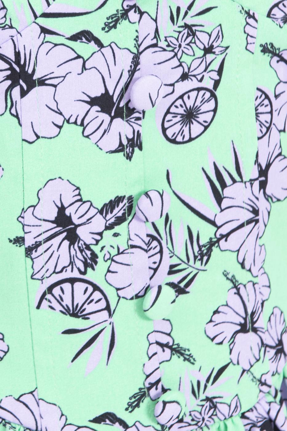 Bayan Yeşil Derin Göğüs Dekolteli Mini Elbise