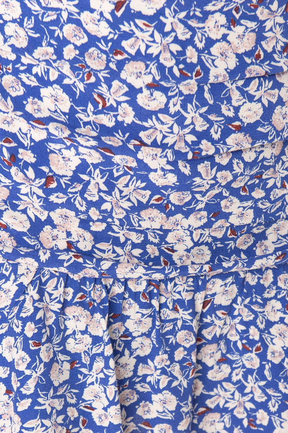 Bayan Mavi Volanlı Mini Şort Etek