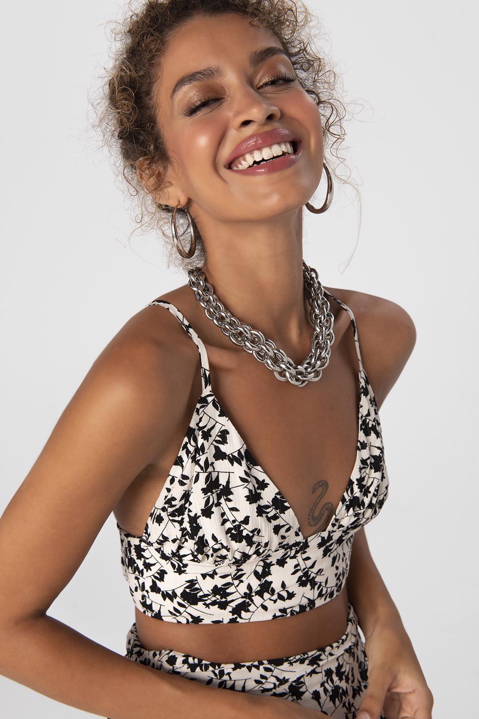 Bayan Ekru Sırt Bağlamalı Askılı Büstiyer