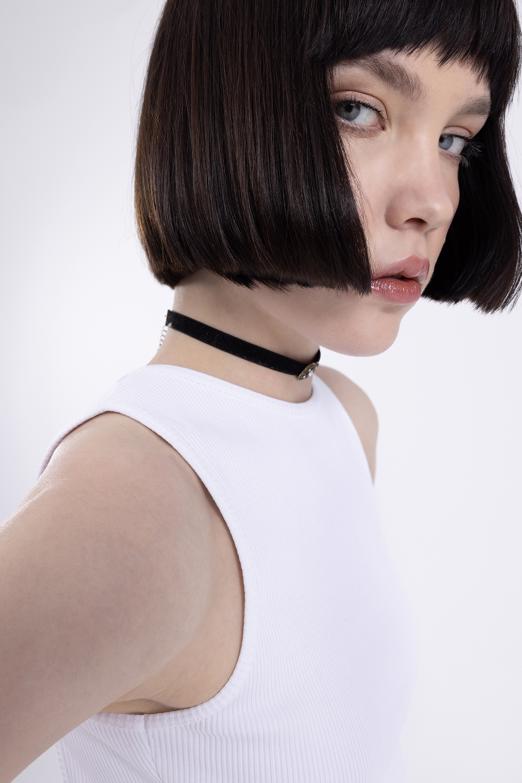 Bayan Beyaz Sırt Pencereli Crop Body - BSL