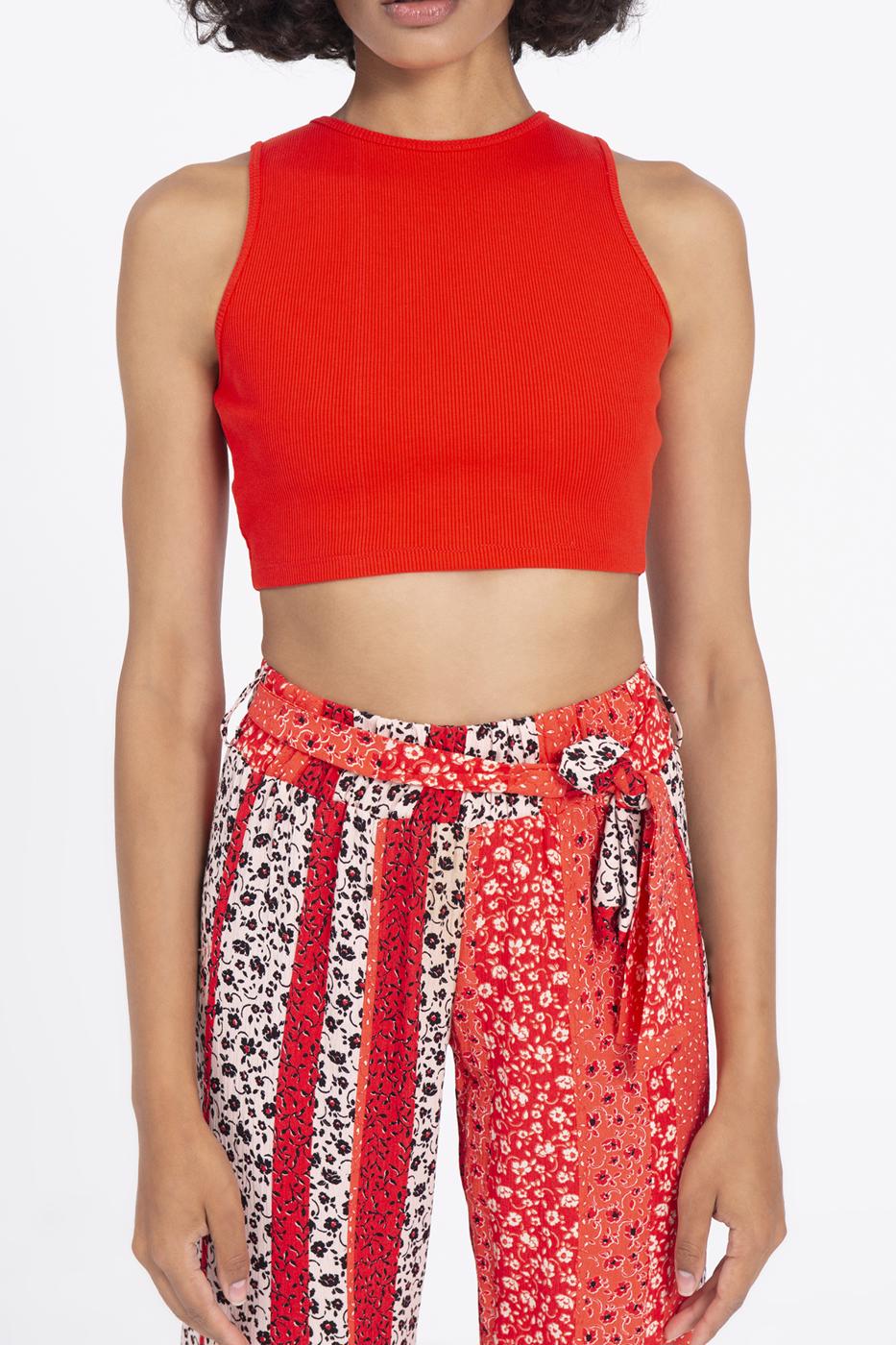 Bayan Kırmızı Sırt Pencereli Crop Body