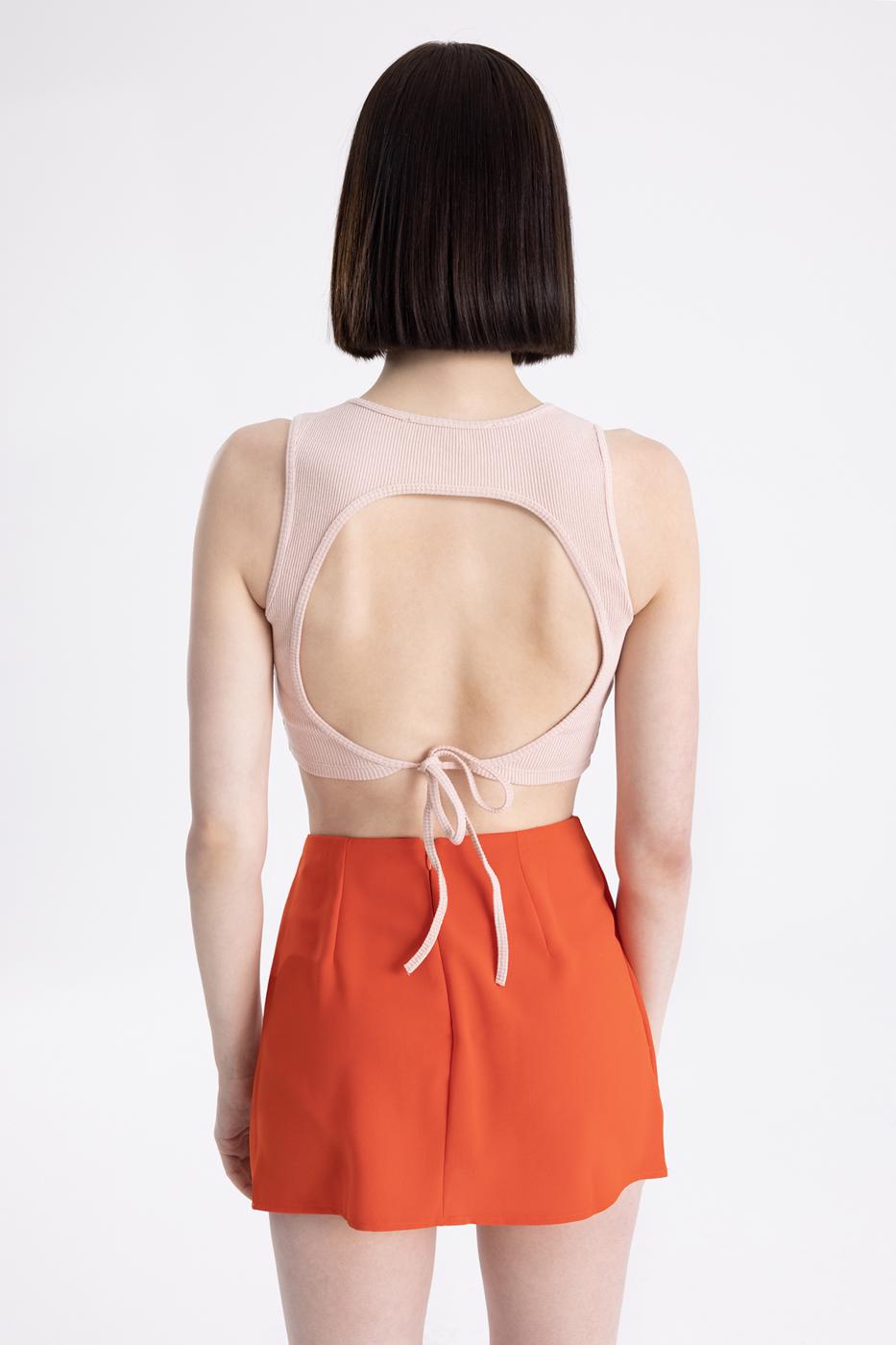 Bayan Somon Sırt Pencereli Crop Body