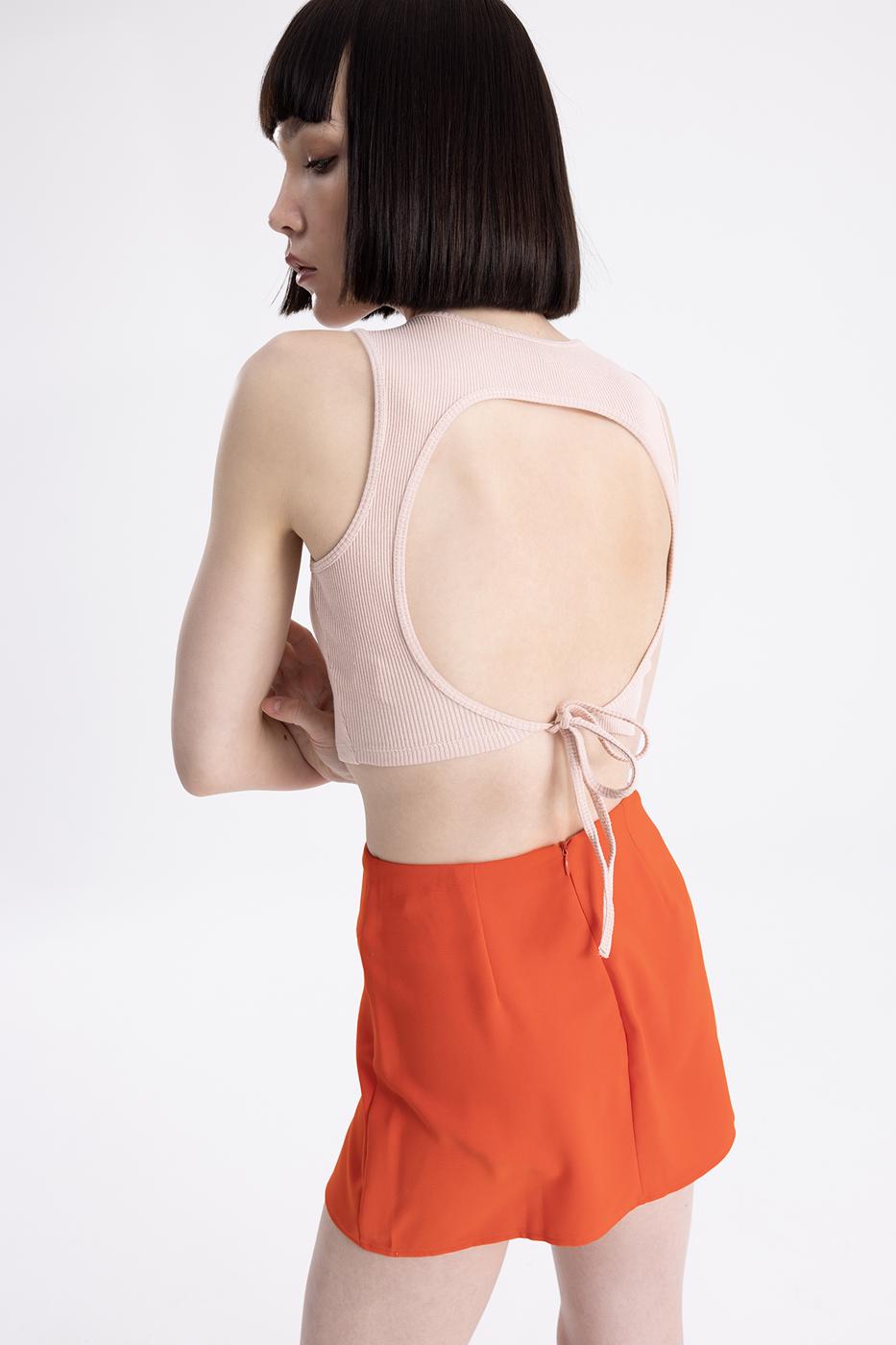 Bayan Somon Sırt Pencereli Crop Body