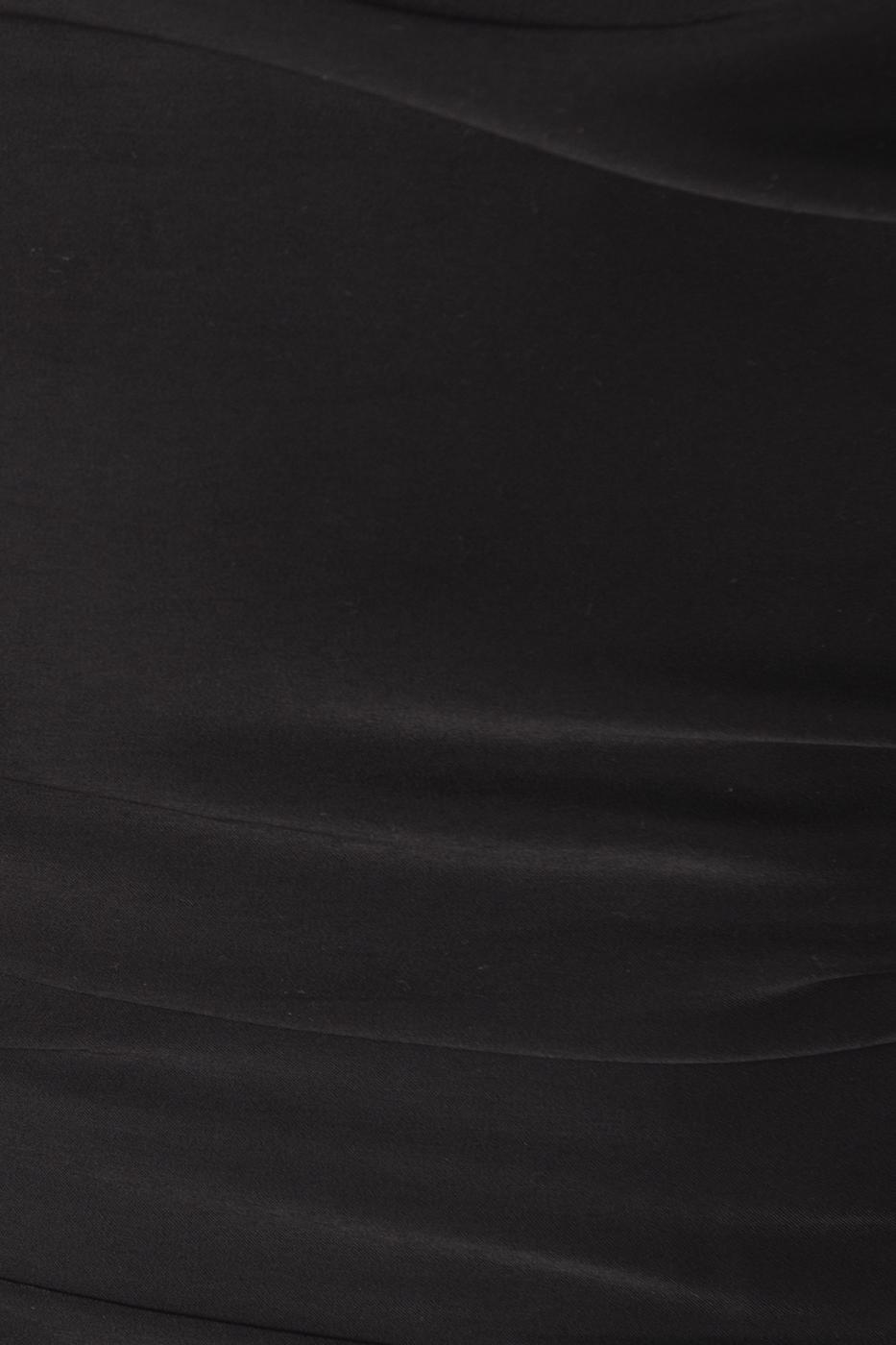 Bayan Siyah Degaje Yaka Askılı Crop Bluz