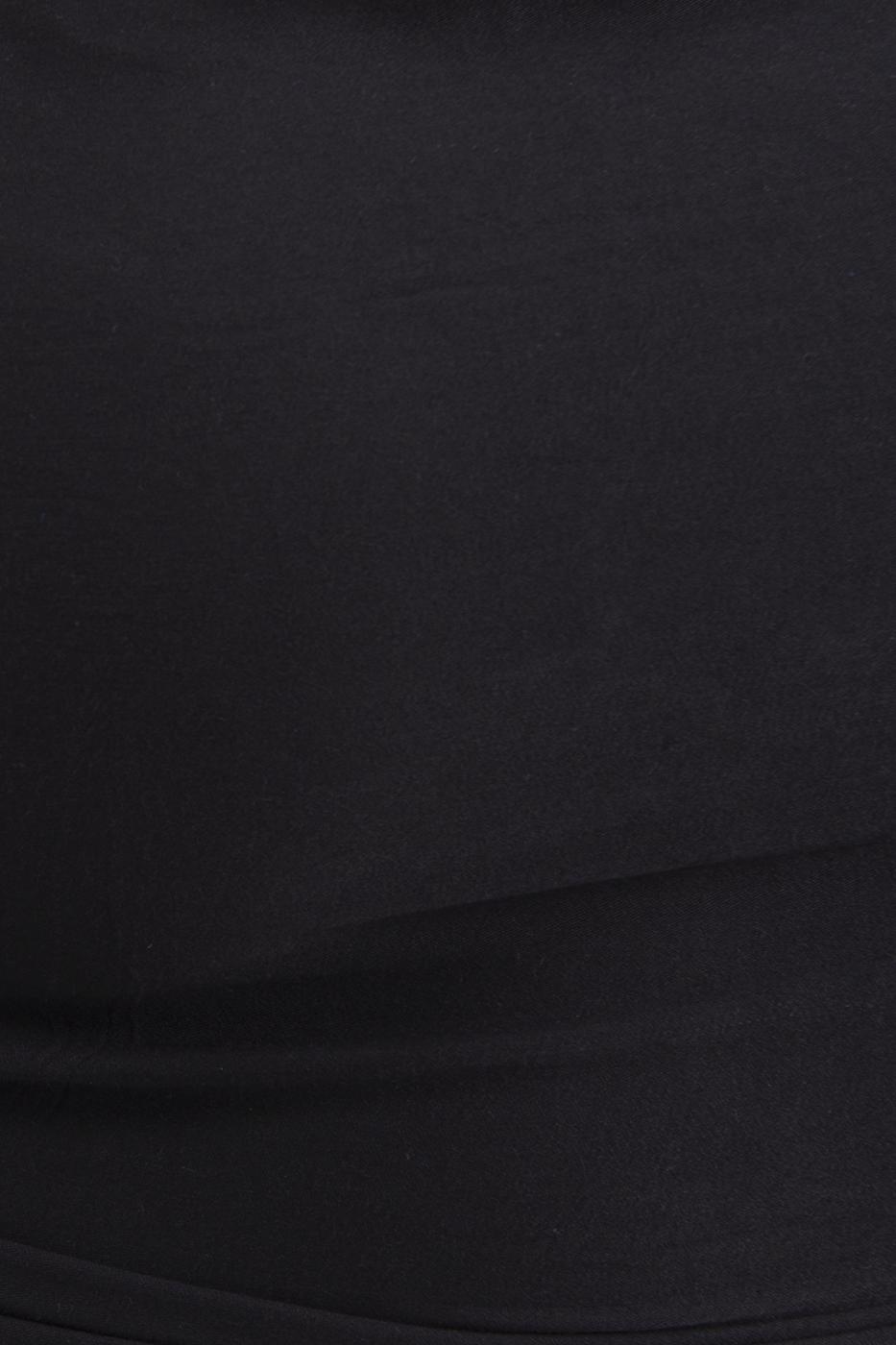 Bayan Siyah Degaje Yaka Askılı Crop Bluz