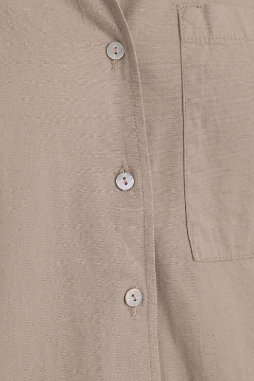 Bayan Bej Uzun Kollu Keten Gömlek - BSL