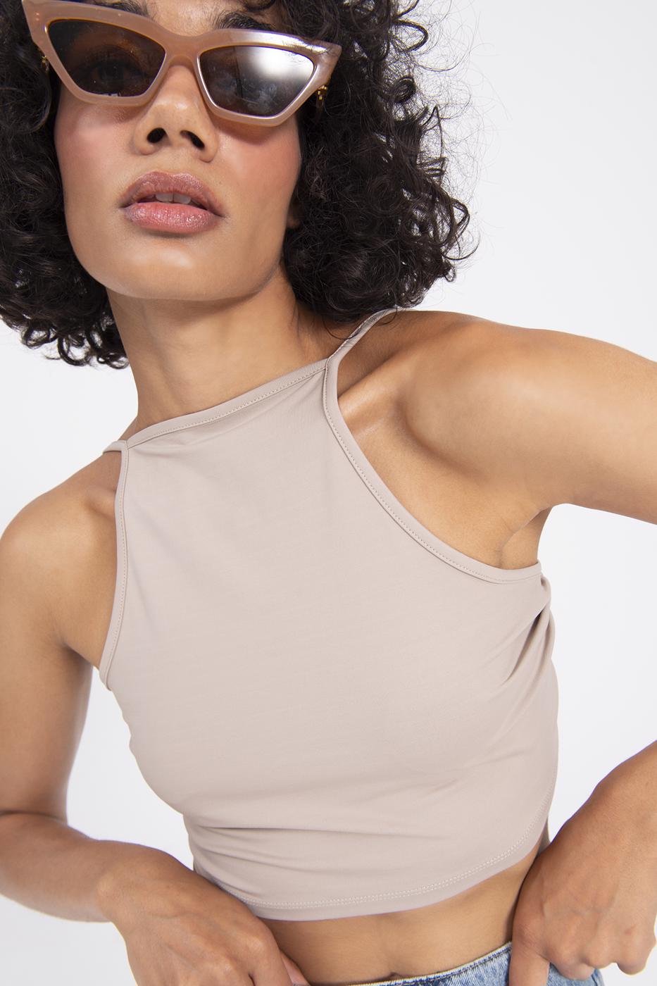 Bayan Bej Sırt Bağlamalı Body