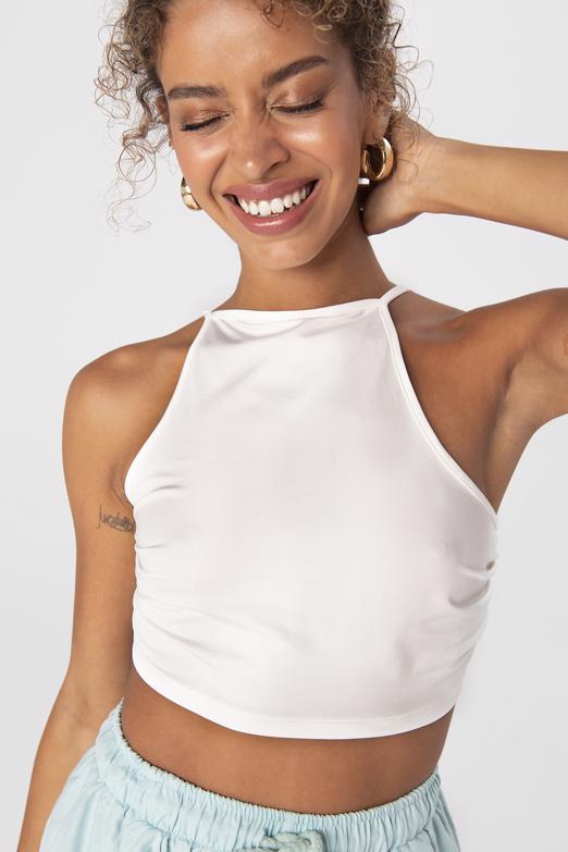 Bayan Beyaz Sırt Bağlamalı Body - BSL