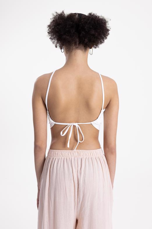 Bayan Ekru Sırt Bağlamalı Body - BSL