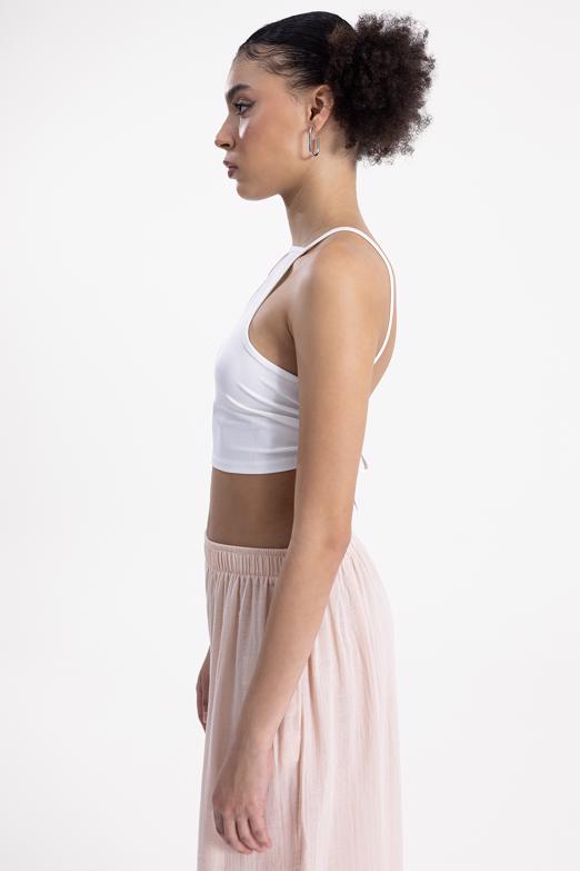 Bayan Ekru Sırt Bağlamalı Body - BSL