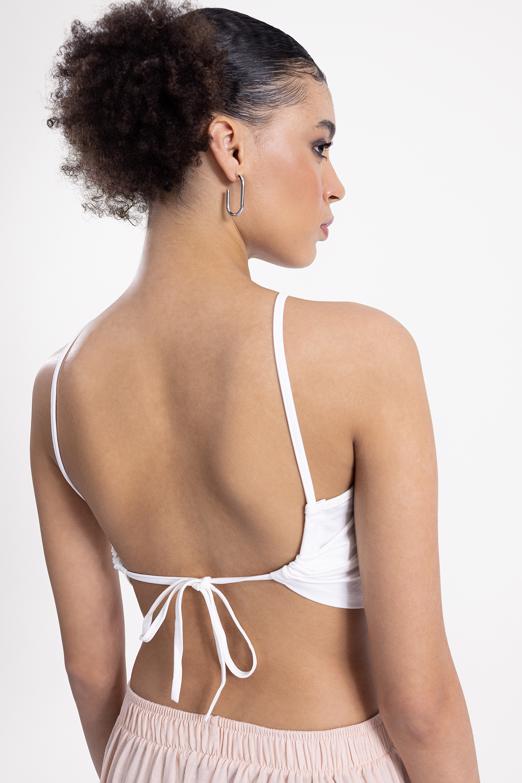 Bayan Ekru Sırt Bağlamalı Body - BSL