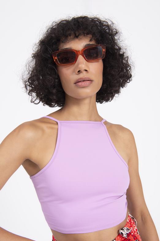 Bayan Lila Sırt Bağlamalı Body - BSL