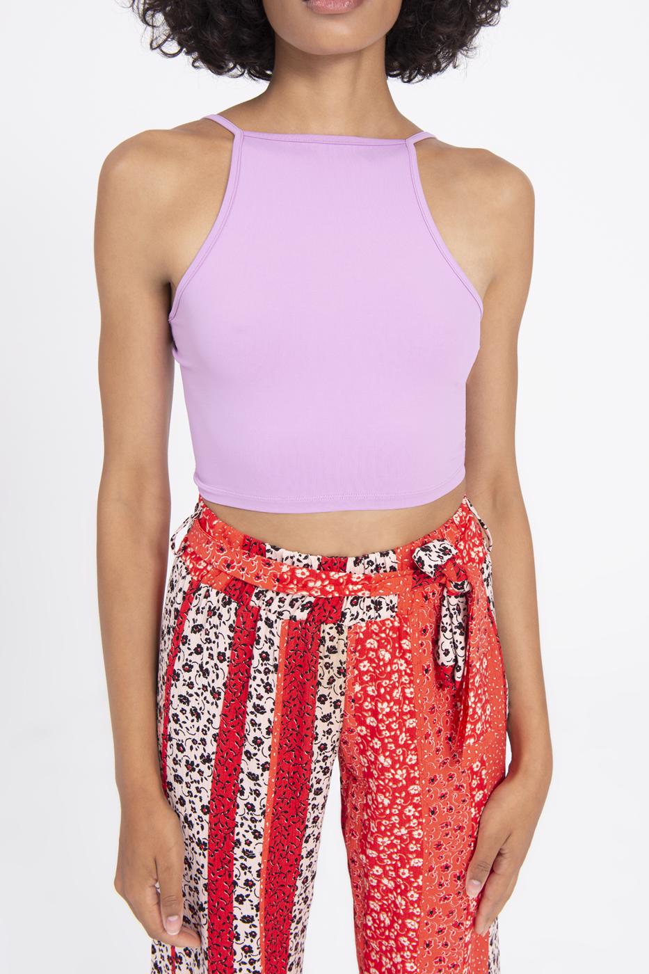 Bayan Lila Sırt Bağlamalı Body