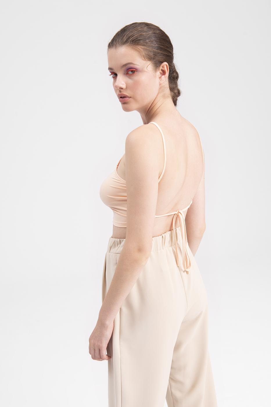 Bayan Somon Sırt Bağlamalı Body