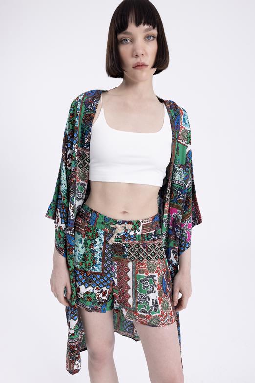 Bayan Multı Bel Lastik Detaylı Şort - BSL